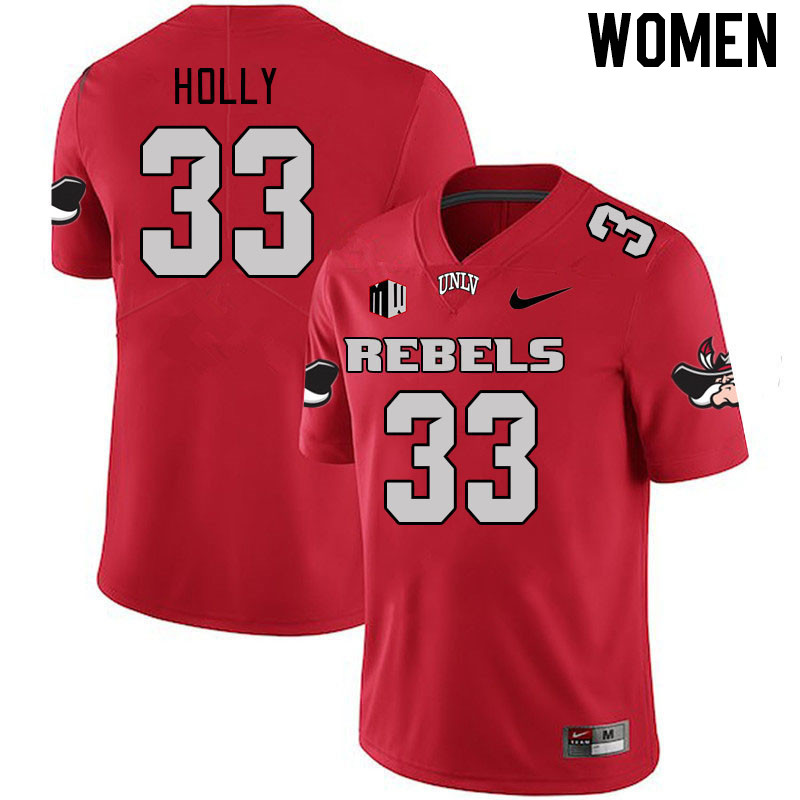 Women #33 Devynn Holly UNLV Rebels 2023 College Football Jerseys Stitched-Scarlet - Click Image to Close
